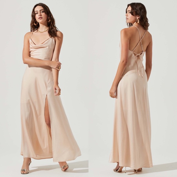 ASTR The Label NWT Gaia Cowl Neck Midi Dress in Petal Size Small - Picture 1 of 5